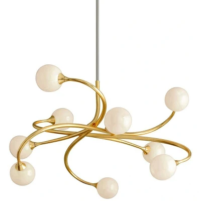 Image of Signature 9 Light Chandelier Gold Leaf, Glass