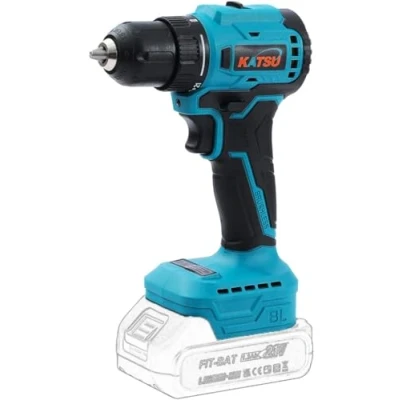 Image of KATSU FIT BAT 21V Brushless Cordless Drill Driver Screwdriver with 10mm Keyless Chuck, Motor, 2 Speed, LED Light, Ideal for Home Improvement DIY Tasks, No Battery and Charger