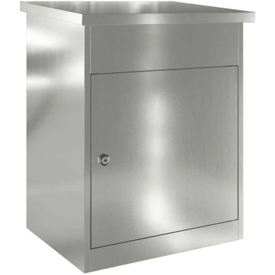 Image of vidaXL Parcel Drop Box Black 44 x 35 59 cm Galvanised steel