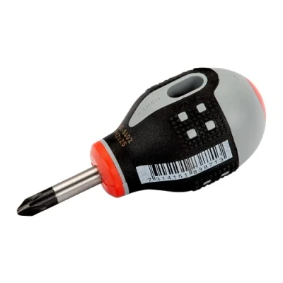 Image of Bahco BE 8602 &quot;Ergo&quot; Stubby Type Ph 2 Screwdriver, Multi Colour, 83 mm