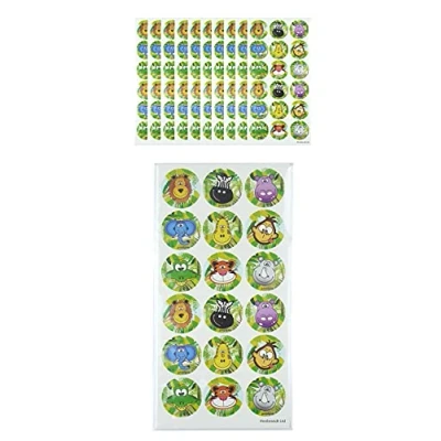 Image of Henbrandt Large Jungle Stickers 180 Assorted Animal Zoo Safari Boys Girls Teachers School Reward Party Favours Scrapbook