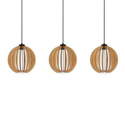 Image of Envostar Clay pendant light birch plywood 3 bulb