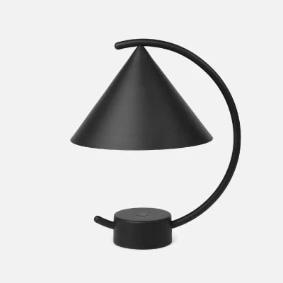 Image of ferm LIVING LED rechargeable table lamp Meridian, black, dimmable