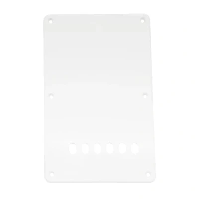 Image of Musiclily 6 Hole ST Back Plate Tremolo Cavity Cover for China Squier Electric Guitar, 1Ply White
