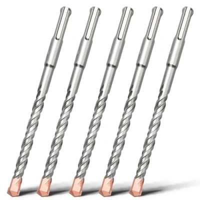 Image of HSAWBIT 5 PACK OF 8mm x 160mm LONG SDS MASONRY DRILL BIT, TUNGSTEN CARBIDE TIP PLUS SHANK, FOR WALL STONE CONCRETE BRICK