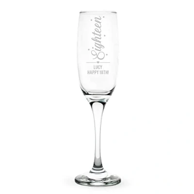 Image of The Gift Experience Personalised 18th Birthday Prosecco Glass, Drinking Gifts, Gifts