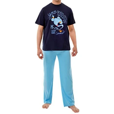 Image of Disney Mens Pyjamas Aladdin Blue Small