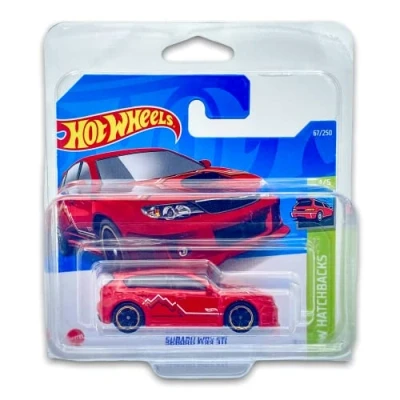 Image of Hot Wheels Subaru WRX STI (Red) 4/5 HW Hatchbacks 2022 67/250 (Short Card) *** COMES IN A KLAS CAR KEEPER PROTECTIVE COLLECTORS CASE HCX04