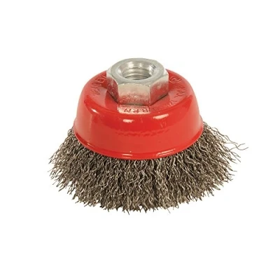 Image of Silverline Brassed Steel Crimp Cup 100mm