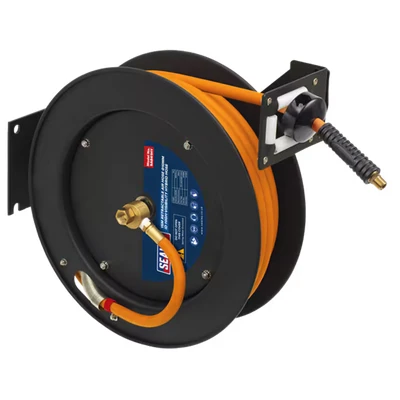 Image of Sealey Retractable High Visibility Hybrid Air Hose,15m, Ø10mm ID SA841HY