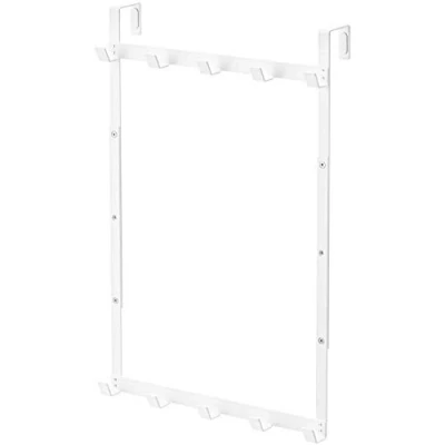 Image of Yamazaki 4892 Door Hanger with Adjustable Height, White, Approx. W11.8 x D 3.0 H 18.1 inches (30 7.5 46 56 cm), Smart, 3 Level Hook