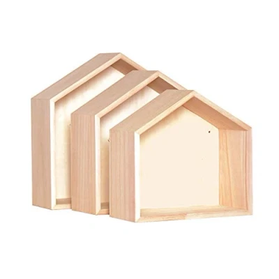Image of Artemio wooden shelves, Wood, 30x30x10 cm 27x26.5x10 24x22.5x10