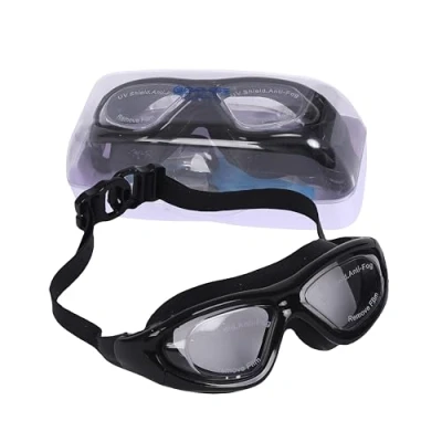 Image of Endless EL1007 Premium Swimming Goggle With Anti Fog and UV Protection Black Material : Silicon, PU Stylish 180 Degree Wide View Glasses Soft Silicone Gasket for Leak Proof Hard Case