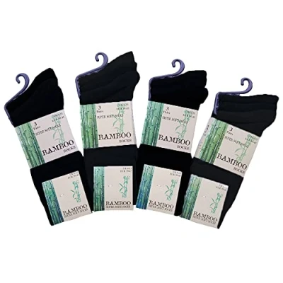 Image of undercover lingerie 6 Pairs Mens Bamboo Super Soft SE044 Socks Black