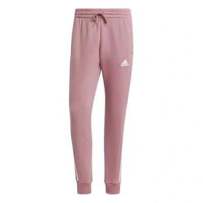 Image of adidas Men&#039;s Essentials Fleece 3 Stripes Tapered Cuff Pants, Shadow Brown, S