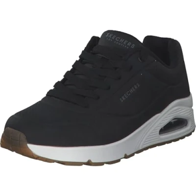 Image of Skechers Men&#039;s Uno Stand on Air Sneaker, Dark Black Durabuck Trim, 7.5 UK