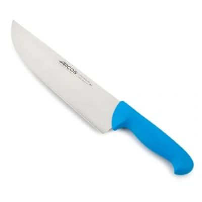 Image of Arcos Series 2900 Butcher Knife Steak Blade Nitrum Stainless Steel 10&quot; Handle Polypropylene Blue Color