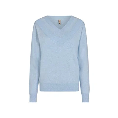 Image of Soyaconcept Women&#039;s SC Remone 18 v Neck Knit Slipover Sweater, Navy, L