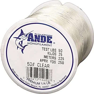 Image of Ande Monofilament Line (Clear, 50 Pounds Test, 1/4# Spool)
