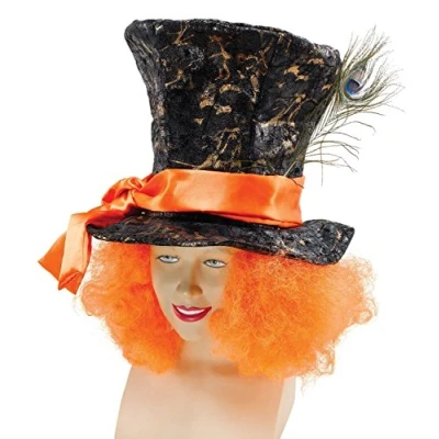Image of Bristol Novelty BH520 Mad Hatter Hat and Hair, Unisex Adult, Multi Colour, One Size