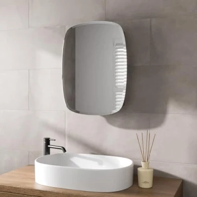 Image of Artis® 450 x 600mm Bathroom Mirror Cabinet Storage Wall Mounted Cupboard Ready Assembled Unit Single Mirrored Door, Stainless Steel