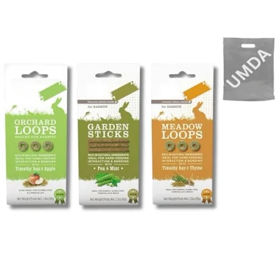 Image of UMDA Selective Naturals Rabit Treats Guinea Pig Treats, Rabbit Food Mixed Variety Small Animals Treat, (3pack) Ideal for Rabbit, Chinchilla &amp; Degus Loops