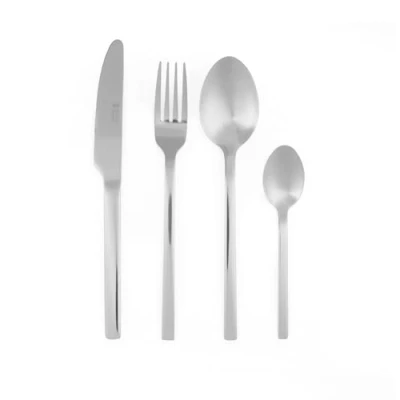 Image of Russell Hobbs BW02842 16 Piece Cutlery Set 18/0 Stainless Steel Tableware For 4 Place Settings, Deluxe Vermont, Dishwasher Safe, Includes Forks, Knives, Teaspoons and Table Spoons,15 Year Guarantee