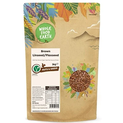 Image of Wholefood Earth Brown Linseed/Flaxseed 3 kg GMO Free Natural High Fibre Source of Protein
