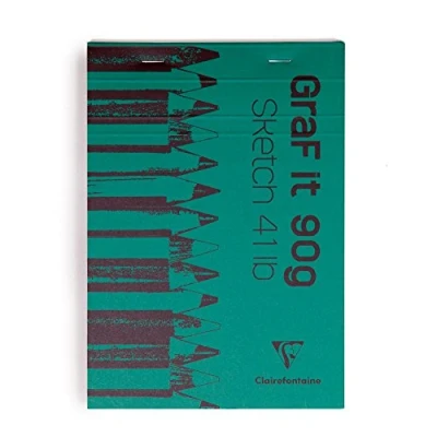 Image of Clairefontaine Ref 96627C Graf&#039;It Drawing Sketchbook (80 Sheets) A3 (420 x 297mm) in Size, 90gsm Paper, Micro Perforated Sheets Random Colour Cover