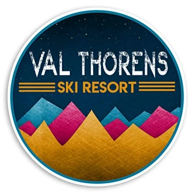 Image of 2 x 10cm Val Thorens France Vinyl Stickers Ski Resort Luggage Sticker #31358 (10cm Wide)