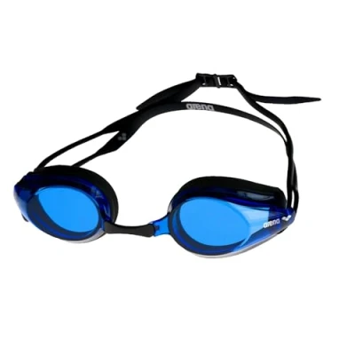 Image of arena Tracks Unisex Adult Race Swimming Goggles, Standard Pool Goggles with Anti Fog Lenses, UV Protection, 4 Interchangeable Nose Bridges, Silicone Seals