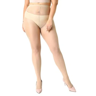 Image of MANZI Women&#039;s 4 Pairs Plus Size Control Top Ultra Soft Tights(Nude,XXXL)