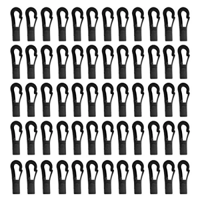 Image of Inzopo 60 Pcs Plastic Bungee/Elastic Rope/Shock Cord Hook for 4 or 5mm Bungee Shock
