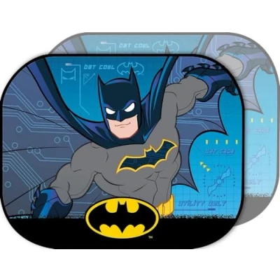 Image of Pair of Side Curtains Car Travel Batman Baby 44 x 35cm DC Comics Superheroes Man Bat Yellow Black