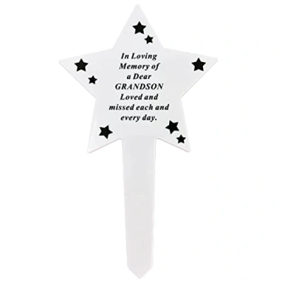 Image of Angraves Shining Star Special Grandson Memorial Baby Child Remembrance Verse Grave Ground Stake Plaque