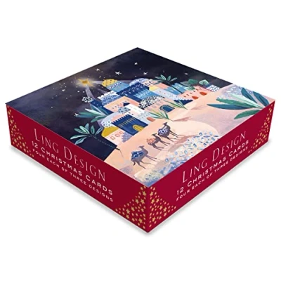 Image of Box of 12 Christmas Story Assorted Cards In 3 Designs Boxed Xmas XBD828