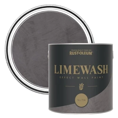 Image of Rust Oleum Grey Limewash Effect Wall Paint No.734 2.5L