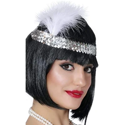 Image of 1920s Charleston Tiara Silver Retro Fancy Dress Accessory