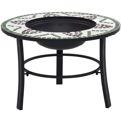 Image of vidaXL Mosaic Fire Pit Green 68cm Ceramic