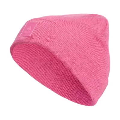 Image of adidas Womens 1x1 Cuff Fold Beanie, Pink Fusion, One Size