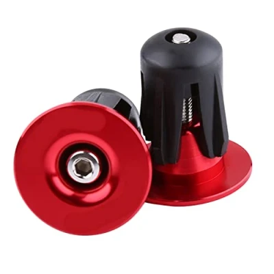 Image of 2pcs Cycle Handlebar Cap Ends, Bicycle End Plugs Bar Perfect for Most Bicycles Road Bike(Red)