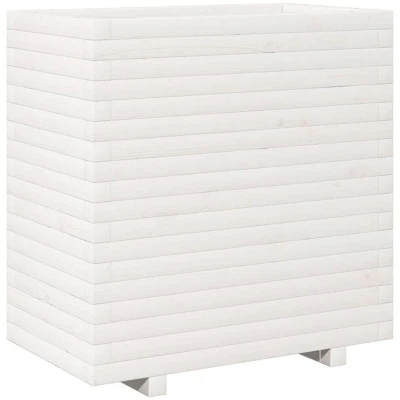 Image of vidaXL Garden Planter White 70x40x72.5 cm Solid Wood Pine