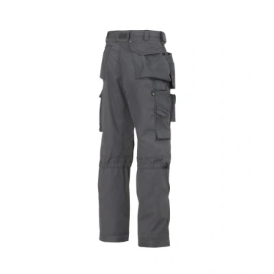 Image of Snickers Floorlayer Holster Pockets Trousers, Rip Stop Steel Grey/Black Waist 33&quot; Inside leg 32&quot;