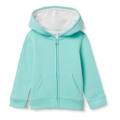Image of Amazon Essentials Girls&#039; Fleece Zip Up Hoodie Sweatshirt, Aqua Blue, 5 Years