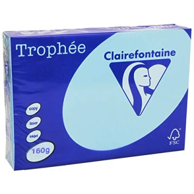 Image of Clairefontaine Trophée Printing Paper 50 Coloured Sheets 160 g A4 Pastel Blue