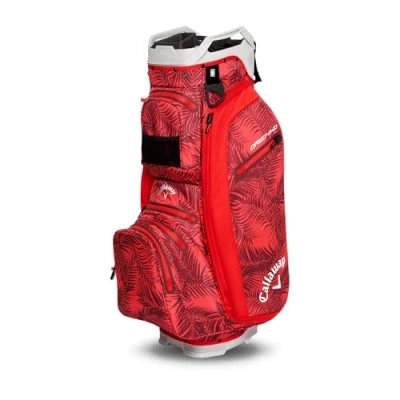 Image of Callaway Golf ORG 14 HD Waterproof Cart Bag 2025, Red Palms/Grey