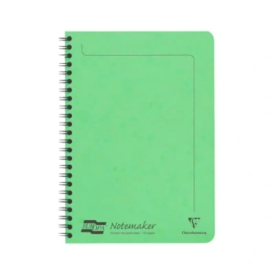Image of Clairefontaine Ref 3097Z Europa Notemaker Sidebound Notebook (120 Pages) A5 Size, 90gsm Brushed Vellum Paper, Micro Perforated Sheets, Lined Rulings Lime Green