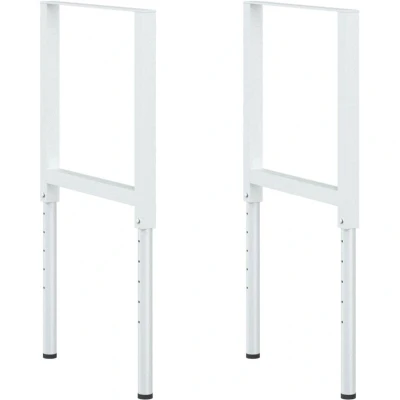 Image of vidaXL Adjustable Work Bench Frames 2 pcs Metal 55x(69 95.5) cm Grey