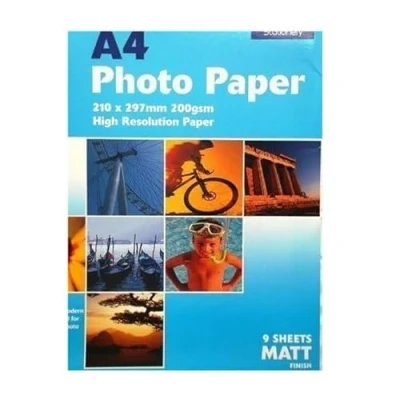 Image of Anker International Stationary A4 Matt Photo Paper (Pack of 9 Sheets)
