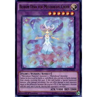 Image of Yu Gi Oh! Bloom Diva the Melodious Choir (MP16 EN020) Mega Pack 2016 1st Edition Ultra Rare by